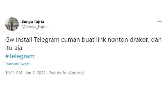 Cuitan warganet soal #Telegram. [Twitter]