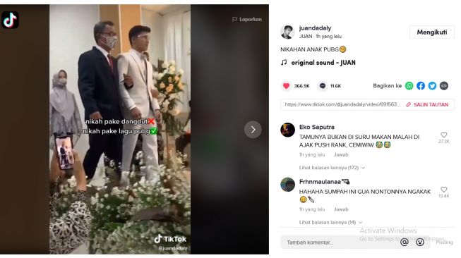 Nikah Diiringi Lagu PUBG Viral, Warganet: Tamunya Kadoin Air Drop!