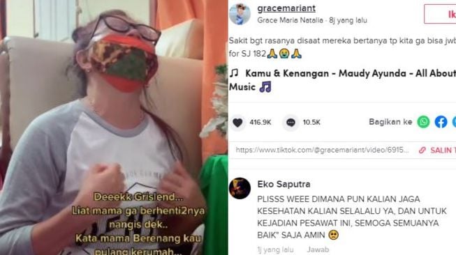 Dibagikan Keluarga, Video Haru Ibu Pramugari Grislend Gloria, 'Pulang Kak'