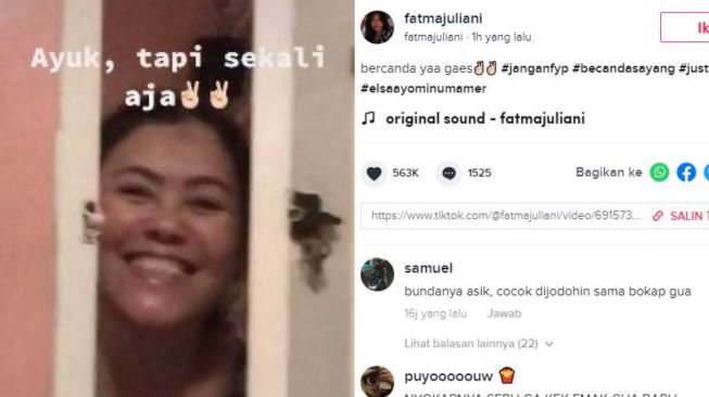 Viral anak ajak ibunda minum amer. (Tiktok/@fatmajuliani)