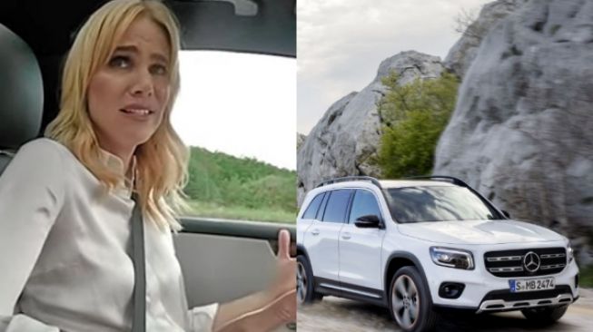 Miss Jerman dan mobil Mercy. (Youtube/Mercedes-Benz)