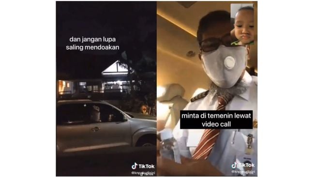 Unggahan video seorang pilot ketika pamit pergi berkerja pada keluarganya (tiktok.com/@knpakudisini)