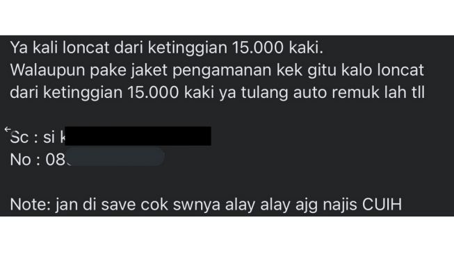 Tulisan pengirim tangkapan layar status WA (twitter.com/txtdrstoryWA)