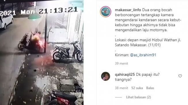 Viral aksi bocah kebut-kebutan. (Instagram)