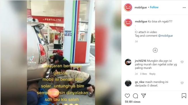 Kijang Innova bikin geger seisi SPBU, ini dia sebabnya (Instagram)