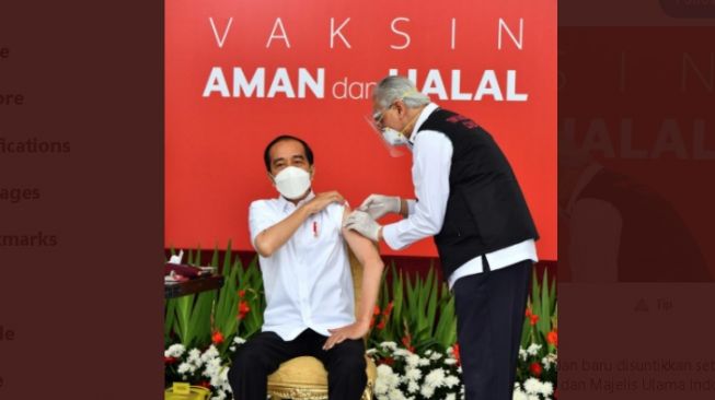 Proses vaksinasi Presiden Jokowi (Twitter)