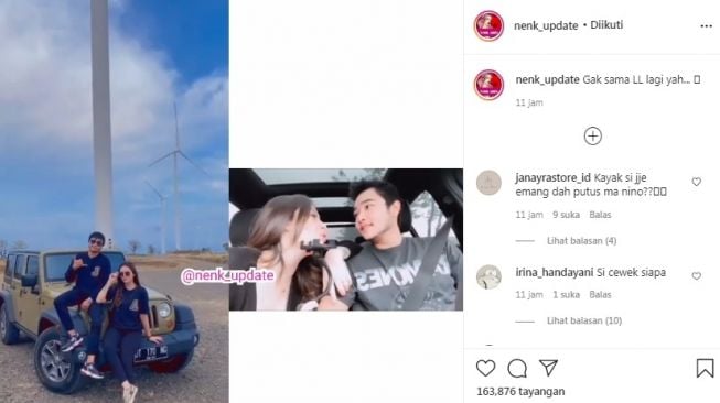 Postingan soal kekasih Lucinta Luna, Abash [Instagram/@nenk_update]