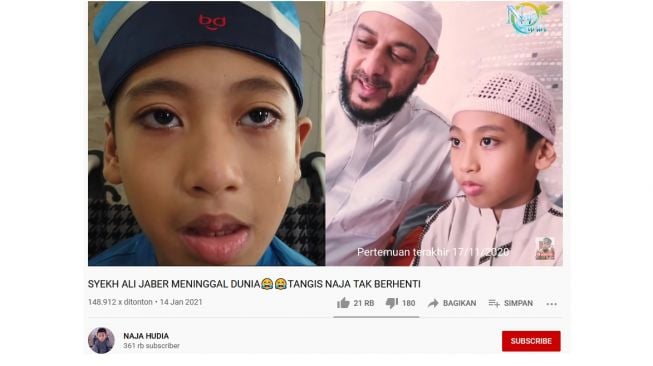 Kisah Naja Tak Berhenti Menangis Saat Tau Syekh Ali Jaber Meninggal Dunia