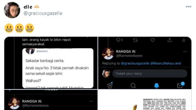 Skakmat seorang warganet pada pria yang mengaku menolak zat kimia masuk tubuhnya (twitter)