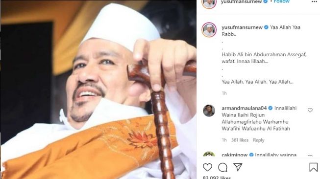 Habib Ali bin Abdurrahman Assegaf Wafat, Yusuf Mansur: Yaa Allah Yaa Rabb