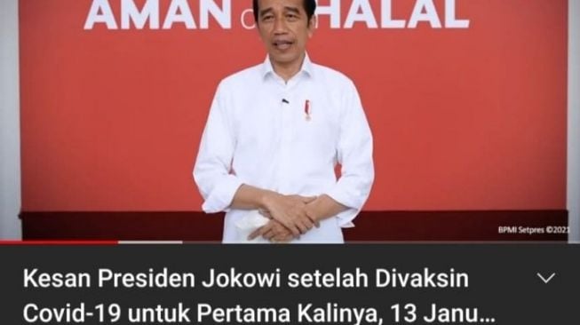 Pernyataan Presiden Jokowi usai menerima Vaksin (turnbackhoax.id)