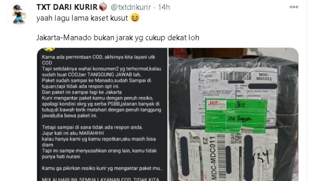 Pernyataan admin olshop yang kesal dengan ulah pembeli (Twitter)