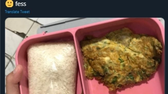 Bawa Bekal Makanan dari Rumah, Warganet Ini Syok Pas Buka Isinya. (Twitter/@FFOODFESS)