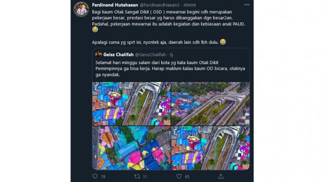 Pemprov DKI Pamer Atap Warna-warni, Ferdinand Hutahaean: Nyontek Doang!