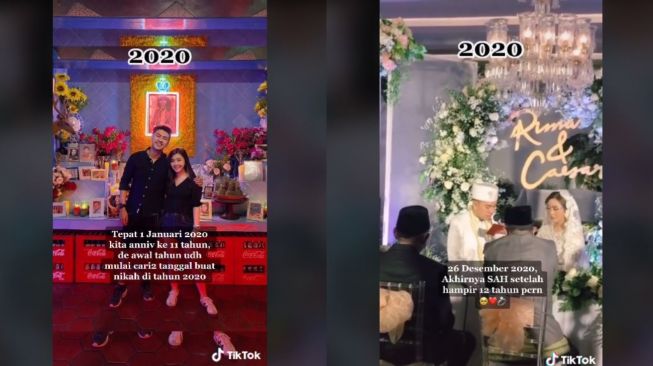 Viral 12 Tahun Pacaran Berakhir di Pelaminan (tiktok.com/@rimaftrr23)