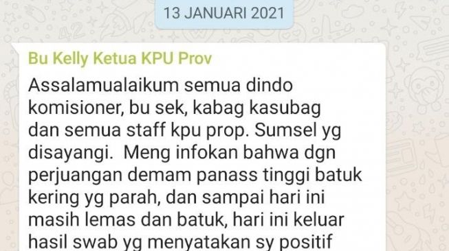 Pesan Ketua KPU Sumsel sebelum dirawat di rumah sakit [sumselupdate[