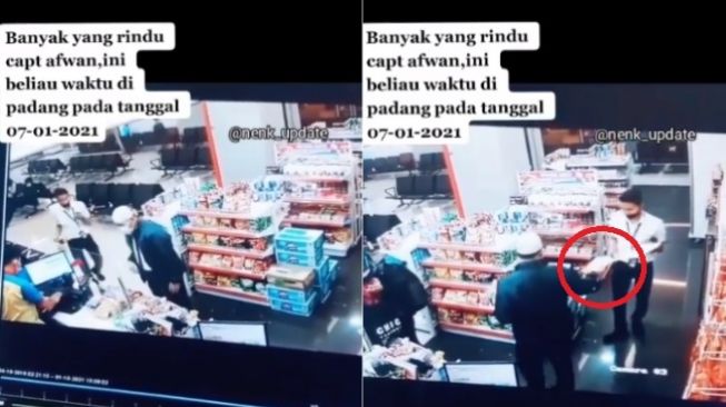 Menyentuh Hati, Viral Rekaman CCTV Kapten Afwan Pernah Traktir Kru Bandara. (Instagram/@nenk.update)