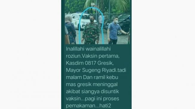 Geger Isu Kasdim Gresik Mayor Inf Sugeng Riyadi Meninggal Disuntik Vaksin