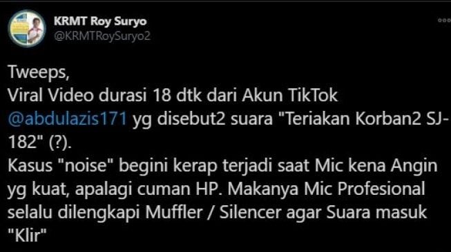 Penjelasan Roy Suryo. (Twitter)