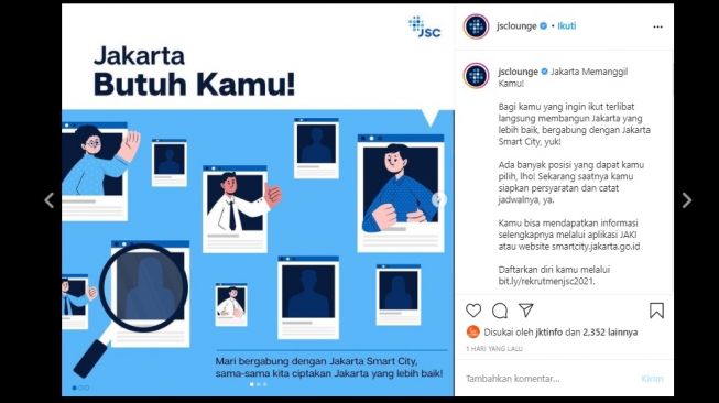 Lowongan Kerja Jakarta Smart City DKI, Gaji Hingga Rp 23 Juta!