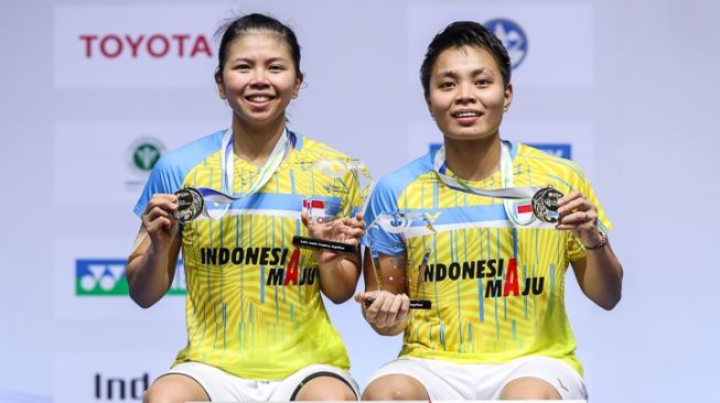 Pasangan ganda putri Indonesia, Greysia Polii/Apriyani Rahayu menjuarai Yonex Thailand Open 2021 di Impact Arena, Bangkok, Thailand, Minggu (17/1/2021). [BWF/Badmintonphoto].