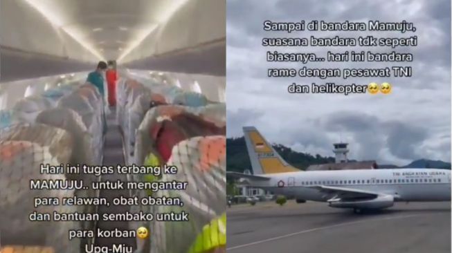 Viral Kisah Pramugari Terbang ke Mamuju Bawa Bantuan, Bikin Terharu