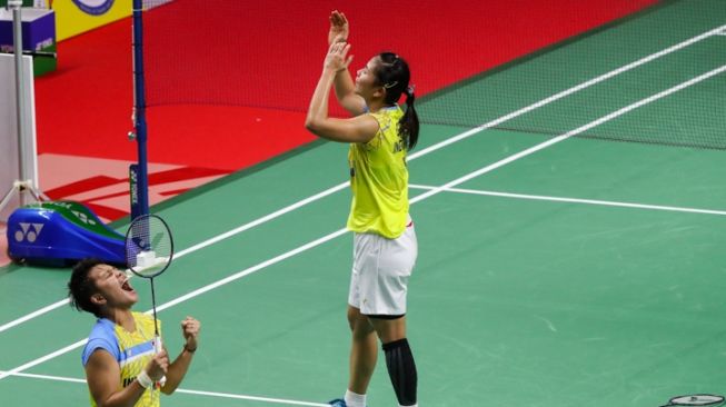 Pasangan ganda putri Indonesia, Greysia Polii/Apriyani Rahayu menjuarai Yonex Thailand Open 2021 di Impact Arena, Bangkok, Thailand, Minggu (17/1/2021). [BWF/Badmintonphoto].