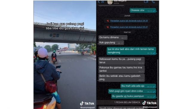 Pemuda yang cari seblak agar diperbolehkan pulang oleh ibunya (tiktok.com/@sorumsquad)