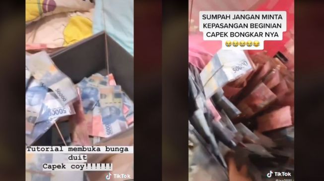 Viral Kado Ultah Buket Bunga Raksasa (tiktok.com/@isa21111)