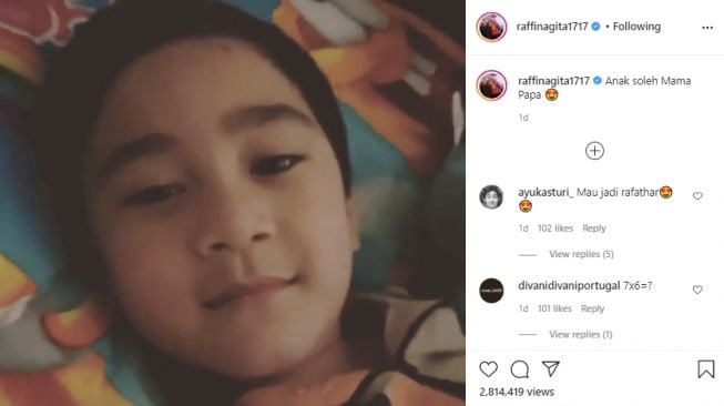 Rafathar menyampaikan cita-citanya jika sudah besar. - (Instagram/@raffinagita1717)