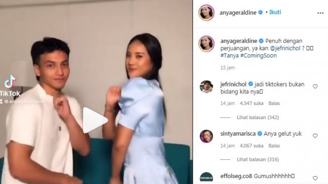 Viral Joget Anya Geraldine Bareng Jefri Nichol Pakai Musik 'Anjing Banget'