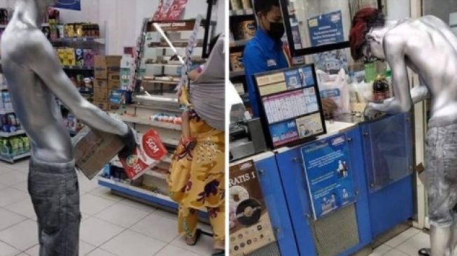 Haru! Kisah Manusia Silver Beli Sekotak Susu Bayi Pakai Uang Receh