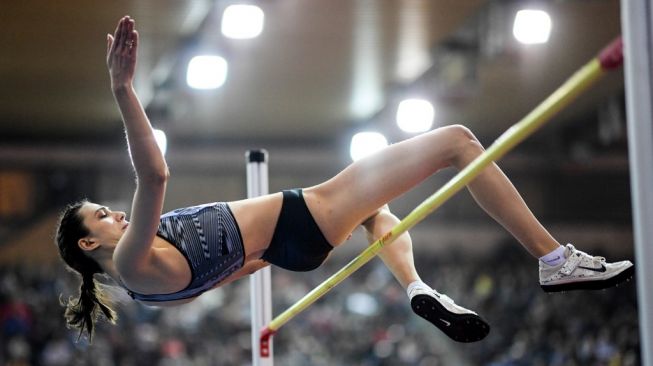 Juara dunia lompat tinggi asal Rusia, Maria Lasitskene. [AFP].