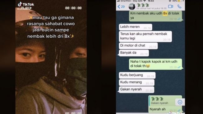 Viral Dapat Pernyataan Cinta dari Sahabat Sampai 9 Kali (tiktok.com/@annisakia_)