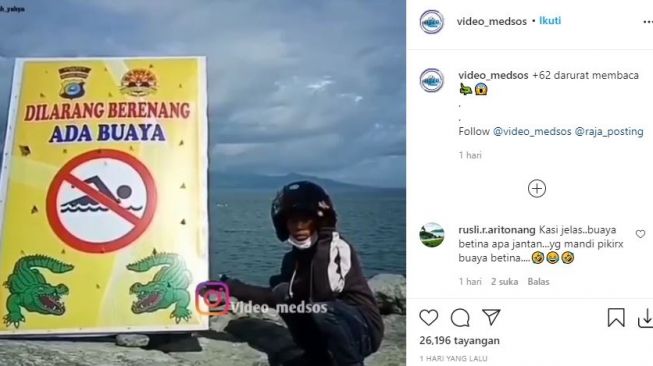 Larangan berenang. (Instagram)