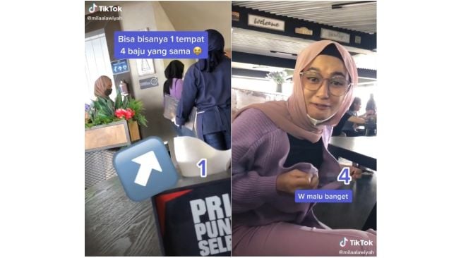 Akibat Mengikuti Tren Busana, Perempuan Ini Temukan 3 Kembarannya (tiktok.com/@milaalawiyah)