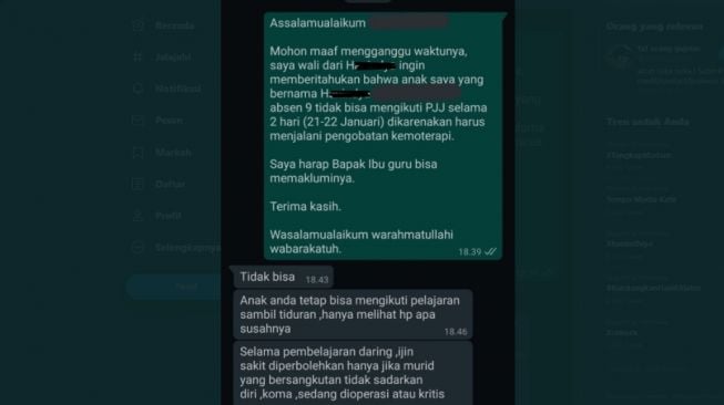 Tak Izinkan Murid Absen untuk Kemoterapi, Jawaban Guru Ini Tuai Kecaman