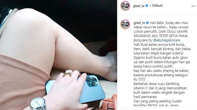 Postingan Gisella tuai cibiran (Instagram.com)