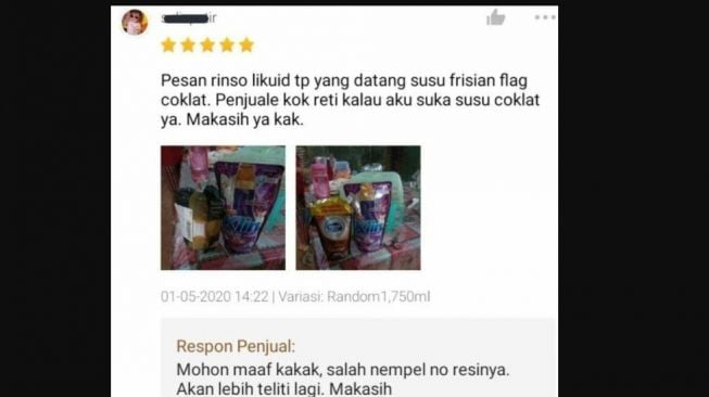 Beli deterjen dapat susu. [Twitter/@ txtdarionlshop]