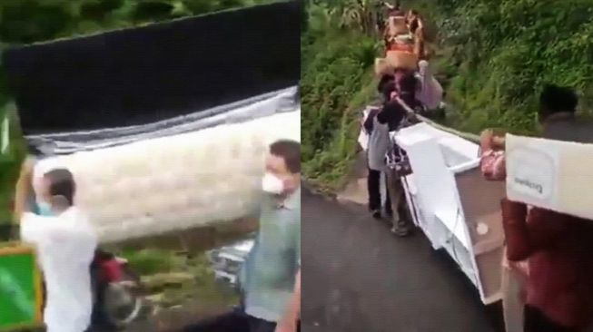 Rombongan Pengantar Lamaran Bawa Lemari  hingga Kasur, Publik Heboh