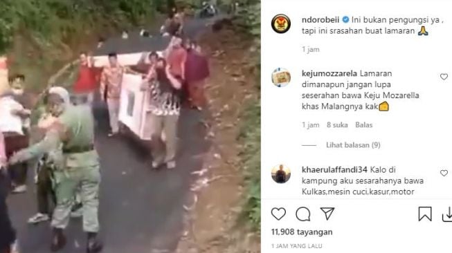 Seserahan lamaran. (Instagram/@ndorobeii)