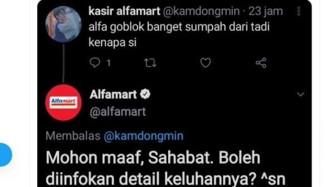 Cuitan 'Alfa' yang membuat salah paham (twitter)