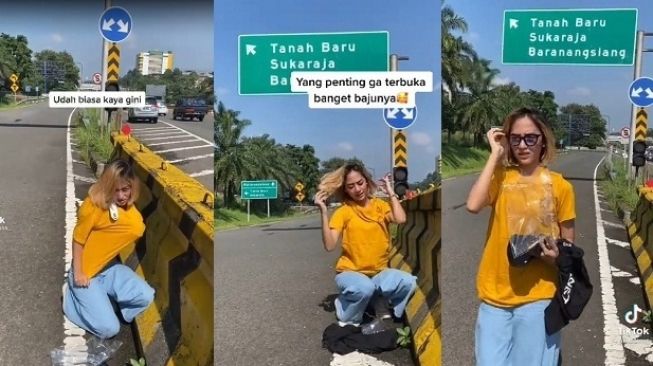 Heboh Cewek Ganti Baju di Tengah Tol Jagorawi, Ini Penjelasan Pelaku