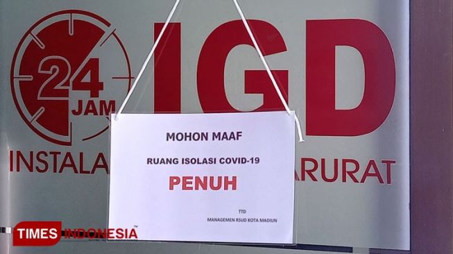 Ruang Isolasi Covid-19 Penuh, RSUD Kota Madiun Pakai Sistem Buka Tutup