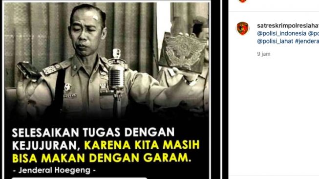 Di Hari Pelantikan Kapolri, Polisi Lahat Unggah Kutipan Jenderal Hoegeng