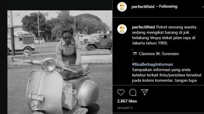 Foto Jadul Pakai Vespa Viral, Wanita Ini Disebut Lebih Tajir dari Menteri