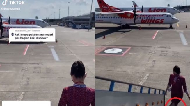 Bukan Gegayaan, Alasan Rok Pramugari Harus Dirobek Ini Menyentuh Hati. (TikTok/@mrestanti)