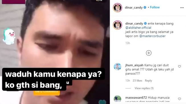 Unggahan Dinar Candy [Instagram/@dinar_candy]