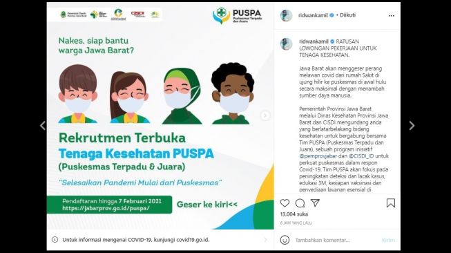 Lowongan Kerja Tenaga Kesehatan Puspa Jabar Syaratnya Mudah Suara Jabar