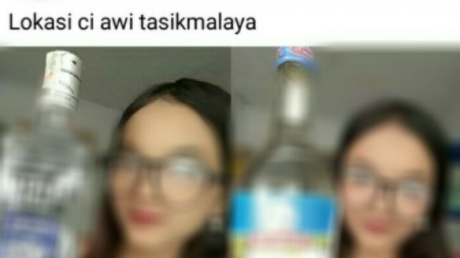 MCI (25), perempuan yang ditangkap polisi di Tasikmalaya karena mempromosikan minuman beralkohol. [Ayobandung.com]